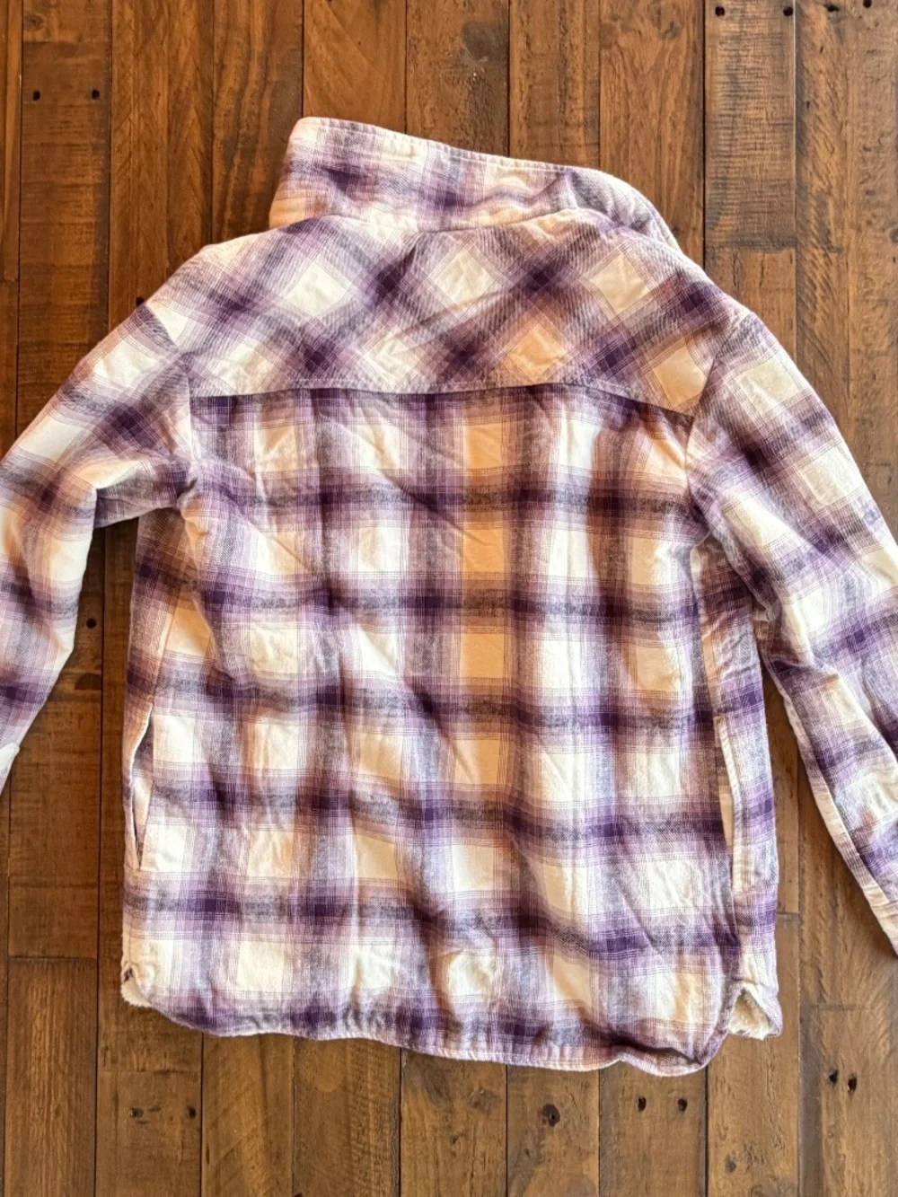 GAP Kids Sherpa Lined Plaid Shacket Jacket Girls Size Large Cozy Button Front